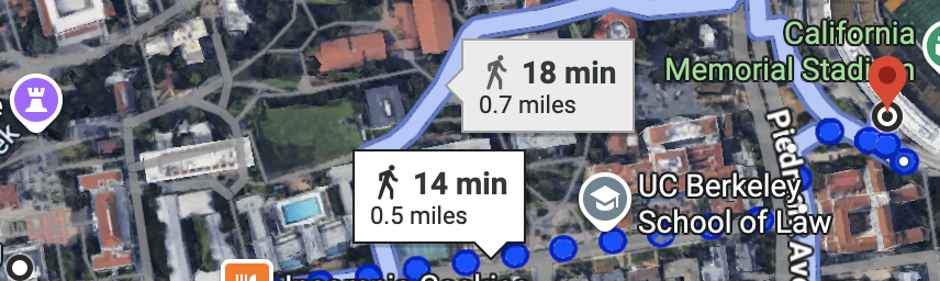 Detail of Google Map to Stadium Club